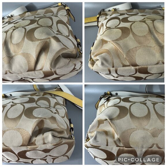 Coach F15067 Soho Signature Duffle Shoulder Bag Tan/ Gold - Picture 12 of 13